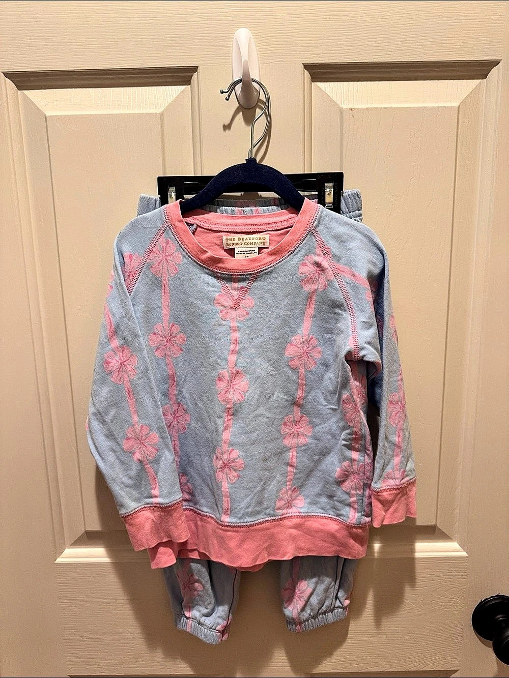 The Beaufort Bonnet Company Long Sleeve Pullover and Jogger Set Floral Blue